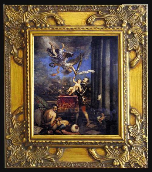 framed  TIZIANO Vecellio Philip II Offering Don Fernando to Victory, Ta070